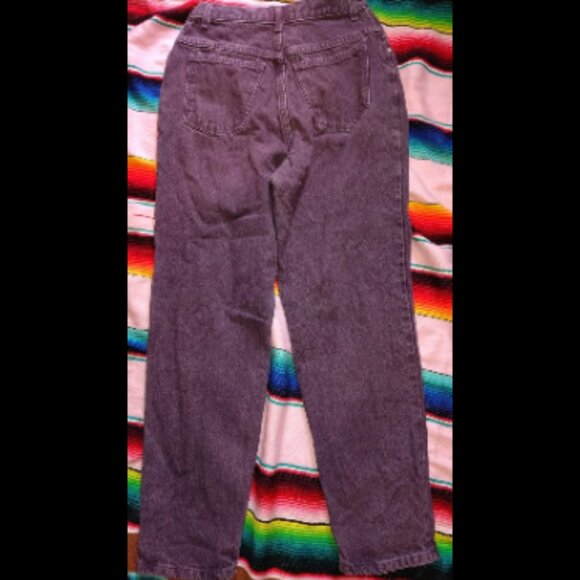 Vintage 90s Lorielle Purple Denim High Waist Women's Size 13/14 Tapered Jeans. - Picture 10 of 10
